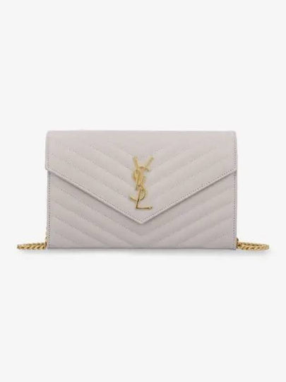 Monogram Matelasse Chain Shoulder Bag White - SAINT LAURENT - BALAAN 2