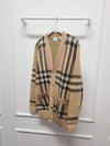 Beige Check Jacquard Cashmere Cardigan S - BURBERRY - BALAAN 3