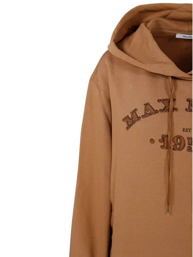 Adito Logo Cotton Hoodie Camel - MAX MARA - BALAAN 5