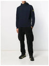 Wappen Patch Two Button Cotton Hoodie Navy - STONE ISLAND - BALAAN 4