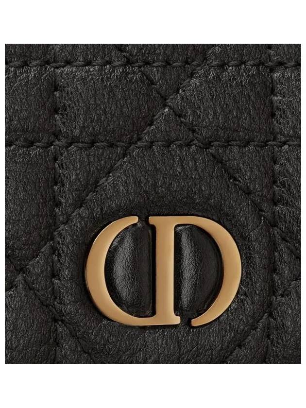 Caro XS Supple Cannage Calfskin Card Wallet Black - DIOR - BALAAN 6