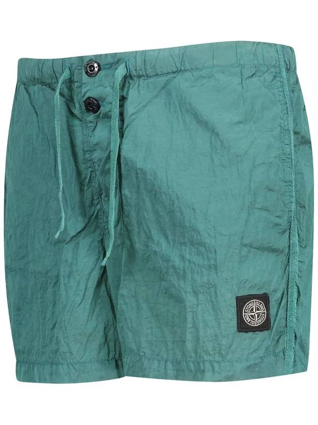 Wappen Patch Nylon Metal Swim Shorts Aqua Blue - STONE ISLAND - BALAAN 5