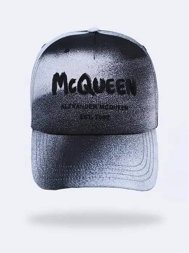 Spray Paint Effect Ball Cap Black Ivory - ALEXANDER MCQUEEN - BALAAN 2