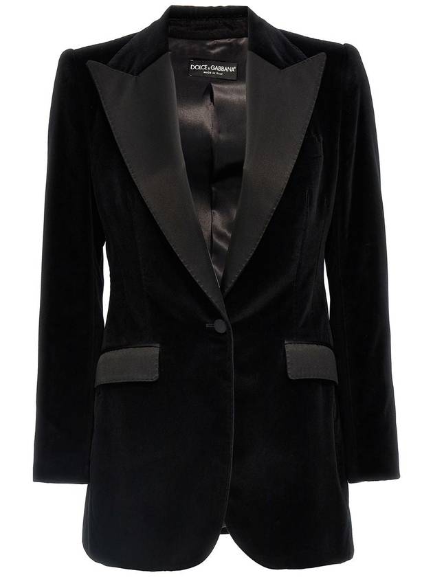 Dolce & Gabbana Black Cotton Blazer - DOLCE&GABBANA - BALAAN 1