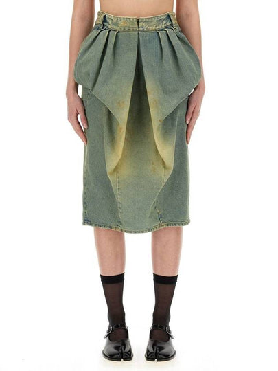 Denim Ruffle H-Line Skirt Dirty Wash - MAISON MARGIELA - BALAAN 2