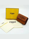 Logo Tri-Fold Leather Half Wallet Brown - FENDI - BALAAN 3