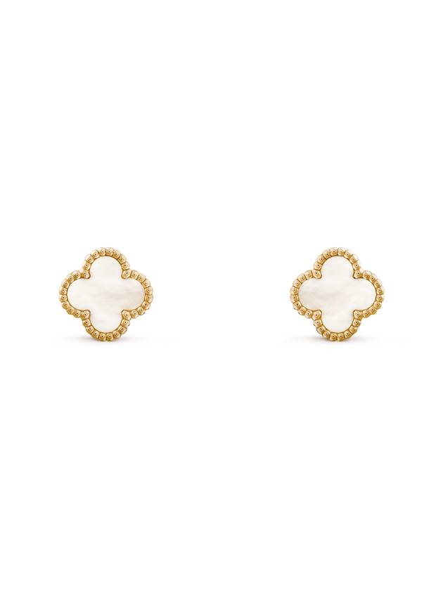 Sweet Alhambra Earrings Gold White - VANCLEEFARPELS - BALAAN 2