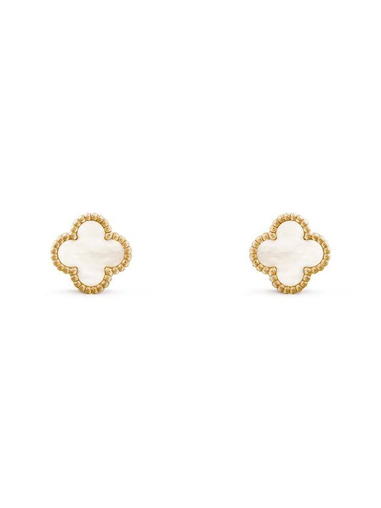 Van Cleef & Arpels Sweet Alhambra Mother of Pearl Earrings Yellow Gold - VANCLEEFARPELS - BALAAN 2