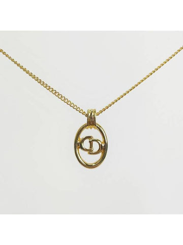 Logo Initial Oval Gold Necklace 4VDIA34539 - DIOR - BALAAN 1