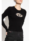 M-Areesa Jumper Embroidered Cut-Out Logo Knit Top Black - DIESEL - BALAAN 2