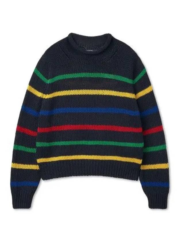 30 Paid W Striped Cotton Sweater Navy - POLO RALPH LAUREN - BALAAN 1