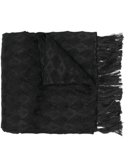 Embroidery Pattern Silk Scarf Black - MAISON MARGIELA - BALAAN 1