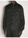 Triangle Logo Shirt Jacket Black - PRADA - BALAAN 2