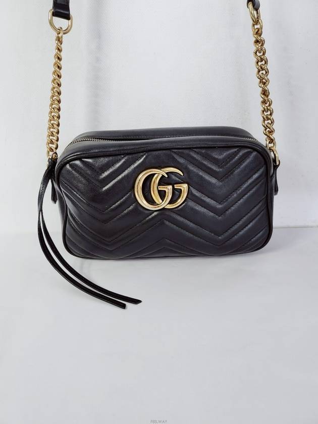 Used luxury goods DHLUX GG Black Marmont Matelasse Cross Bag Small - GUCCI - BALAAN 3