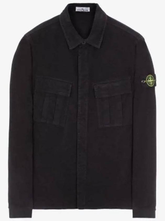 Wappen Patch Two Pocket Shirt Jacket Black - STONE ISLAND - BALAAN 2