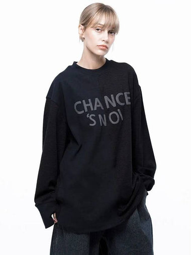 For Woman Women s M243MT02BK Snowy Reverse Rib Crew Neck Sweatshirt Black Navy - CHANCE'S NOI - BALAAN 1