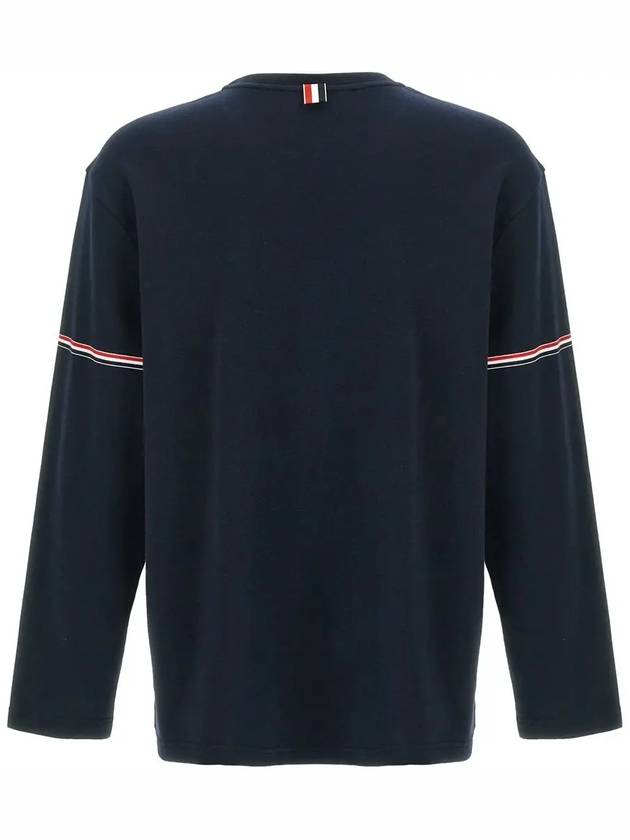 Cotton Rugby Long Sleeve T-Shirt Navy - THOM BROWNE - BALAAN 4