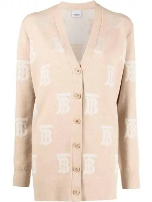 Monogram Oversized Wool Silk Cardigan - BURBERRY - BALAAN 2