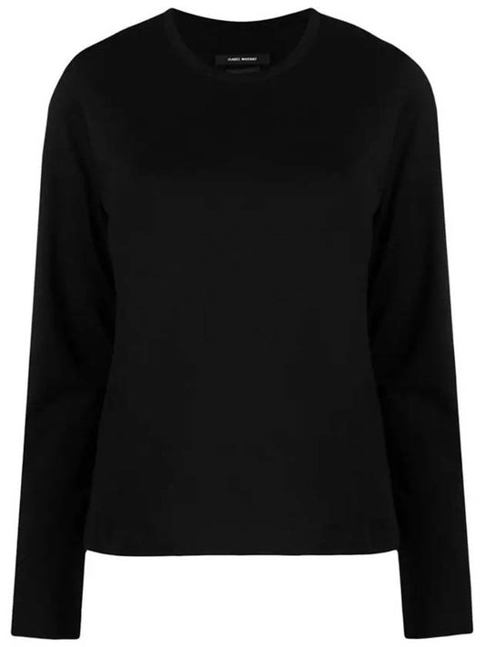 Alka Back Logo Cotton Long Sleeve T-Shirt Black - ISABEL MARANT - BALAAN 2