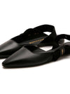 Leather Slingback Flat Black - SALVATORE FERRAGAMO - BALAAN 3