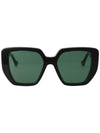 Eyewear Interlocking G Two-tone Bold Sunglasses Black Green - GUCCI - BALAAN 1