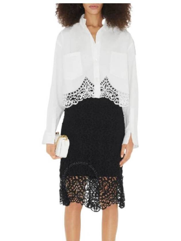 Women's Macrame Lace Pencil Skirt Black - BURBERRY - BALAAN 4