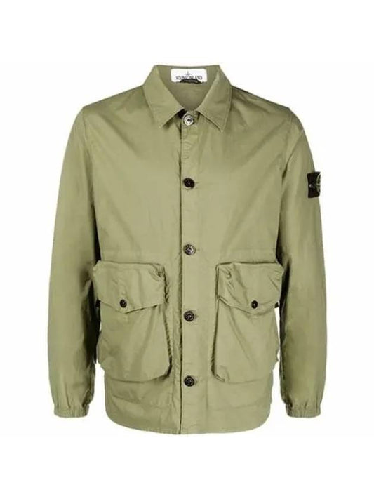 Wappen Patch Parachute Pocket Shirt Jacket Khaki - STONE ISLAND - BALAAN 1