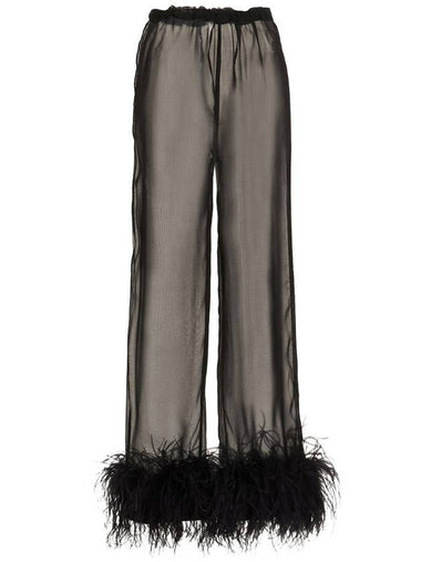 Oséree Feather Silk Pants - OSEREE - BALAAN 1