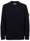 Full Rib Wool Knit Top Black - STONE ISLAND - BALAAN 2