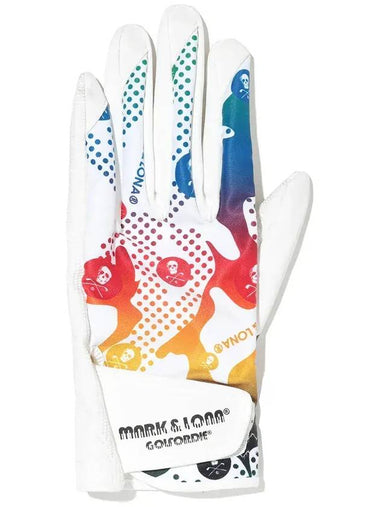 Golf Gloves Left Hand Men Women Rainbow Skull White Rounding - MARK & LONA - BALAAN 1