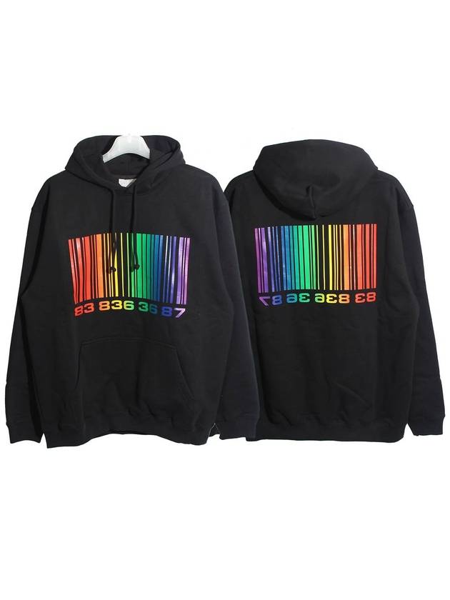 Rainbow Big Barcode Print Hoodie Black - VETEMENTS - BALAAN 2