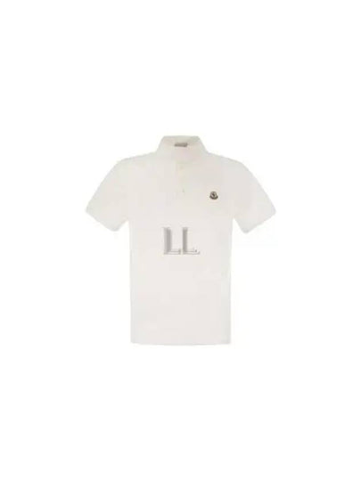 Logo Patch Short Sleeve Polo Shirt White - MONCLER - BALAAN 2