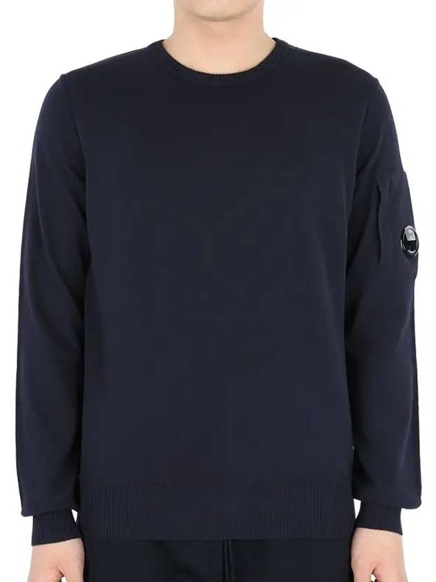 Lens Wappen Cotton Knit Top Navy - CP COMPANY - BALAAN 3