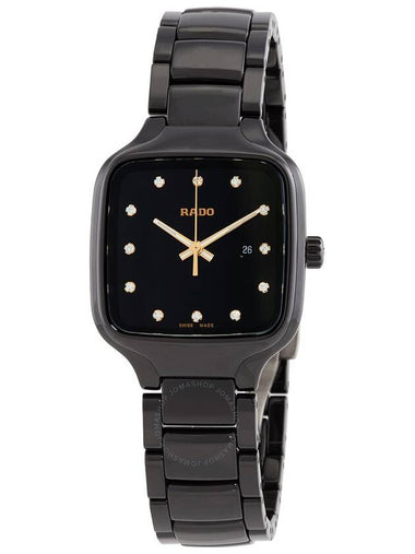 Rado True Quartz Diamond Black Dial Ladies Watch R27080702 - RADO - BALAAN 1