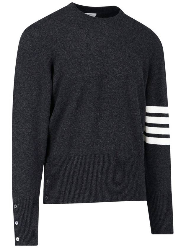 Diagonal Classic Cashmere Knit Top Dark Grey - THOM BROWNE - BALAAN 2