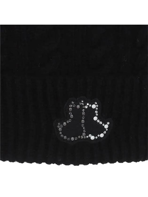 Women s Cashmere Knit Beanie 8504LXAK BLACK - BLACK&WHITE - BALAAN 4