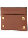 Rockstud Card Wallet Brown - VALENTINO - BALAAN 3