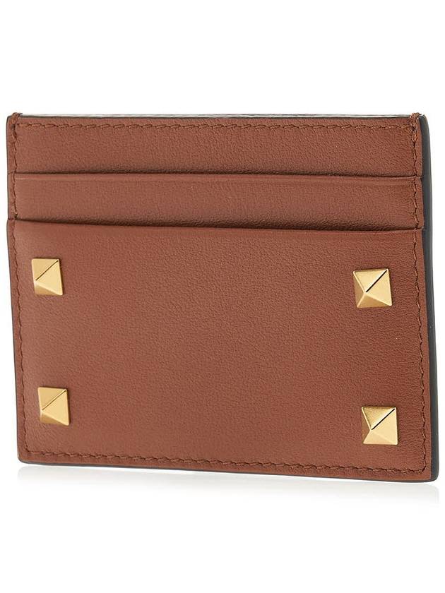 Rockstud Card Wallet Brown - VALENTINO - BALAAN 3