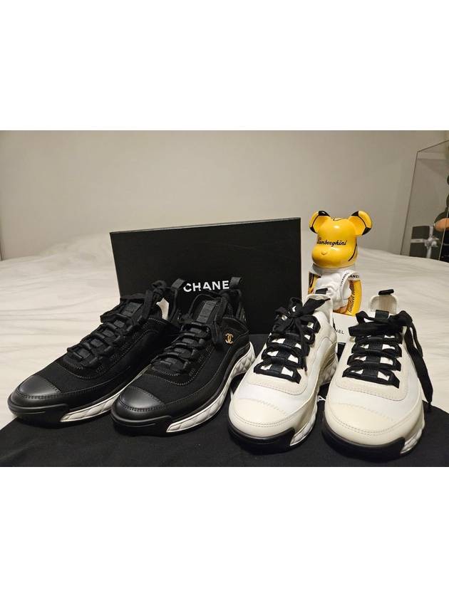 Mixed Fibers Velvet Calfskin Low Top Sneakers Black - CHANEL - BALAAN 7