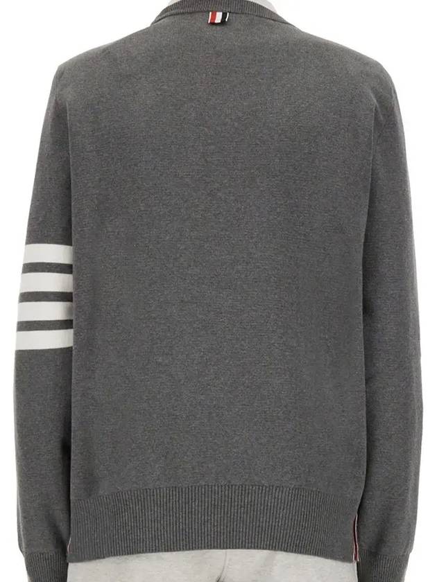 4 Bar Armband Milano Stitch Knit Top Mid Grey - THOM BROWNE - BALAAN 4