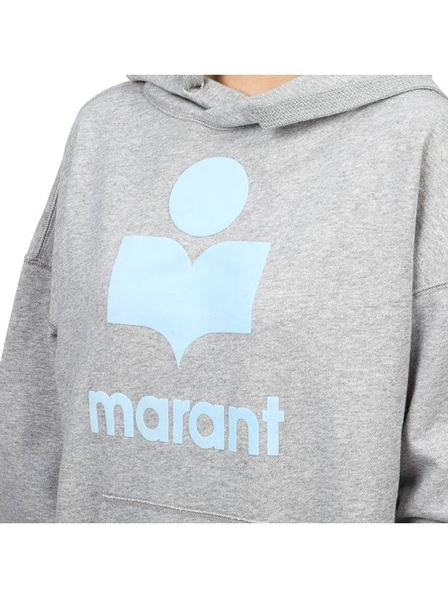 Mansel Logo Cotton Hoodie Top Grey - ISABEL MARANT ETOILE - BALAAN 7