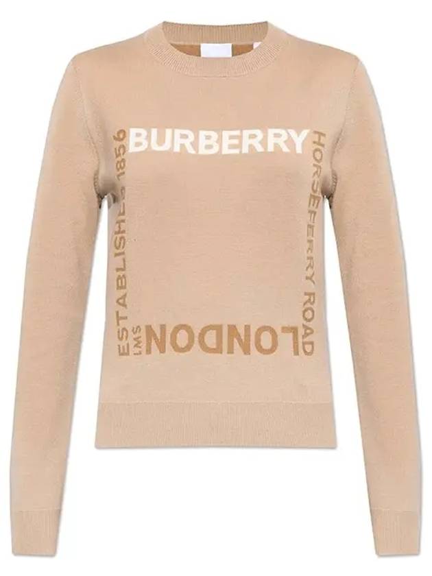 Horseferry Square Logo Knit Top Beige - BURBERRY - BALAAN 2