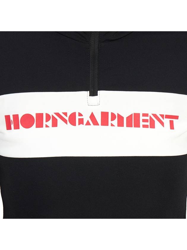 Women's Trans Half Zip Up Long Sleeve T-Shirt Black - HORN GARMENT - BALAAN 10