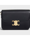 Classique Triomphe Shiny Calfskin Shoulder Bag Black - CELINE - BALAAN 3