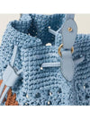 Embroidered Logo Crochet Bucket Bag Light Blue - MIU MIU - BALAAN 3