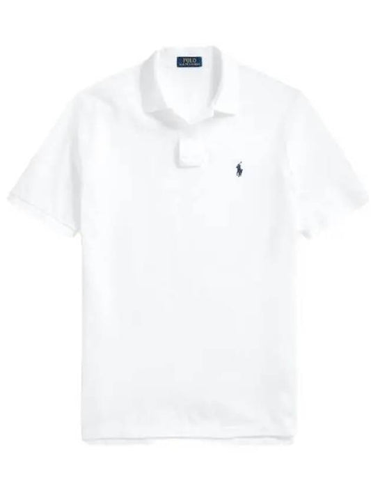 Iconic Mesh Slim Fit Polo Shirt White - POLO RALPH LAUREN - BALAAN 2