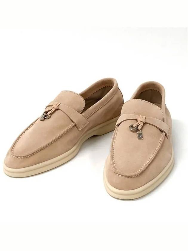 Summer Charms Walk Suede Loafers Pink - LORO PIANA - BALAAN 4