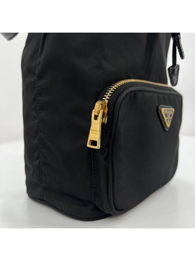 Triangle logo nylon tesuto bucket bag black - PRADA - BALAAN 5