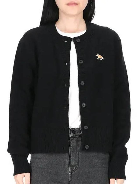 Baby Fox Patch Wool Cardigan Black - MAISON KITSUNE - BALAAN 2