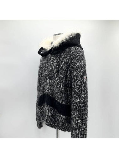 Mohair fur knit zip up jacket - MONCLER - BALAAN 1